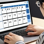 **

A person studying diligently at a desk with a digital calendar, a physical planner, and a goal-tracking sheet. 농림수산성 website is open on a laptop in the background. Focus on organization and planning.

**