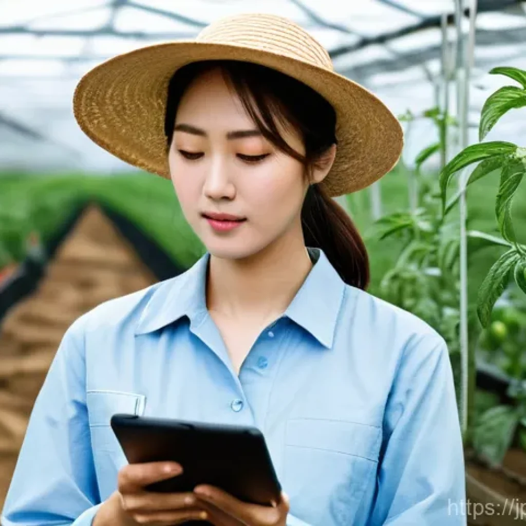 농산물품질관리사 실무 교육의 중요성 - **Prompt:** A diligent young Japanese female agricultural product quality control specialist, in her...