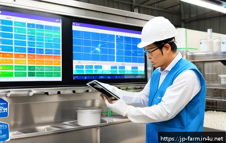 농산물품질관리사 이직 성공 전략 - A professional Japanese agricultural quality control specialist wearing business casual attire and p...