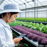 농산물품질관리사 실무에서의 윤리적 문제 해결 - A modern agricultural quality control scene showing a Japanese farmworker in casual workwear and a p...