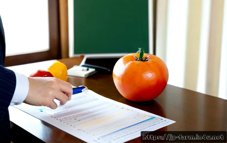 농산물품질관리사 시험 난이도 분석 - Photorealistic Japanese agricultural certification exam study scene, a focused adult candidate at a ...